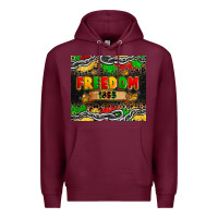 Burgundy juneteenth freedom 1865 Premium Hoodie - Zillion Design Studio