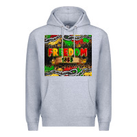 Heather Grey juneteenth freedom 1865 Premium Hoodie - Zillion Design Studio