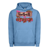 Pigment Pebble Blue football grandma with leopard Urban Hoodie - Zillion Design Studio