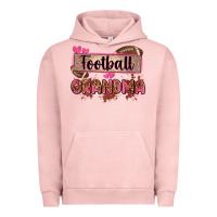 Pigment Salmon football grandma with leopard Urban Hoodie - Zillion Design Studio