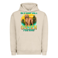 Pigment French Oak life is better with a golden retriever Urban Hoodie - texasbilliewilder
