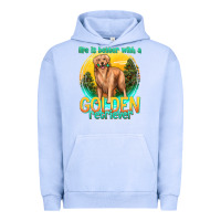 Pigment Grape Ice life is better with a golden retriever Urban Hoodie - texasbilliewilder