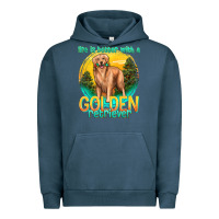 Pigment Midnight Navy life is better with a golden retriever Urban Hoodie - texasbilliewilder