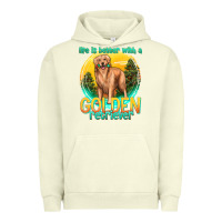 Pigment Pistachio life is better with a golden retriever Urban Hoodie - texasbilliewilder