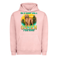 Pigment Salmon life is better with a golden retriever Urban Hoodie - texasbilliewilder