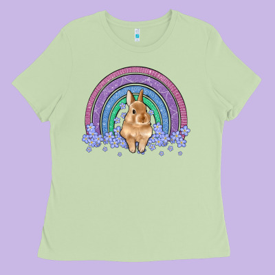 Bunny Rainbow Ladies Tee Designed By Artiststas