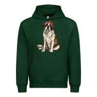 Forest Green st bernard with bandanna Urban Hoodie - texasbilliewilder