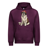 Mauve Wine st bernard with bandanna Urban Hoodie - texasbilliewilder
