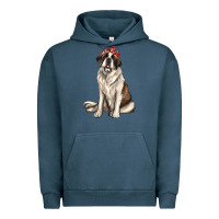Pigment Midnight Navy st bernard with bandanna Urban Hoodie - texasbilliewilder