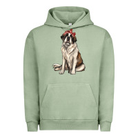 Pigment Oil Green st bernard with bandanna Urban Hoodie - texasbilliewilder