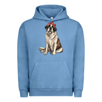 Pigment Pebble Blue st bernard with bandanna Urban Hoodie - texasbilliewilder