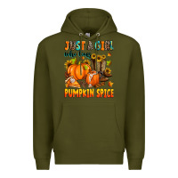 Army Green just a girl who loves pumpkin spice Premium Hoodie - Zillion Design Studio