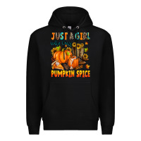 Black just a girl who loves pumpkin spice Premium Hoodie - Zillion Design Studio