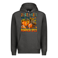Charcoal Heather just a girl who loves pumpkin spice Premium Hoodie - Zillion Design Studio