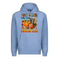 Colony Blue just a girl who loves pumpkin spice Premium Hoodie - Zillion Design Studio