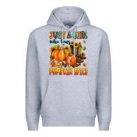 Heather Grey just a girl who loves pumpkin spice Premium Hoodie - Zillion Design Studio