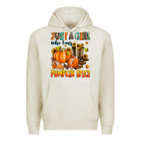 Oatmeal Heather just a girl who loves pumpkin spice Premium Hoodie - Zillion Design Studio