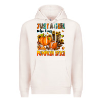 Pale Pink just a girl who loves pumpkin spice Premium Hoodie - Zillion Design Studio