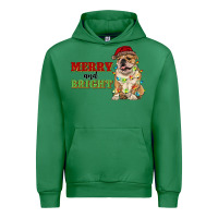 Emerald merry and bright english bulldog Urban Hoodie - RanaPortraitStore