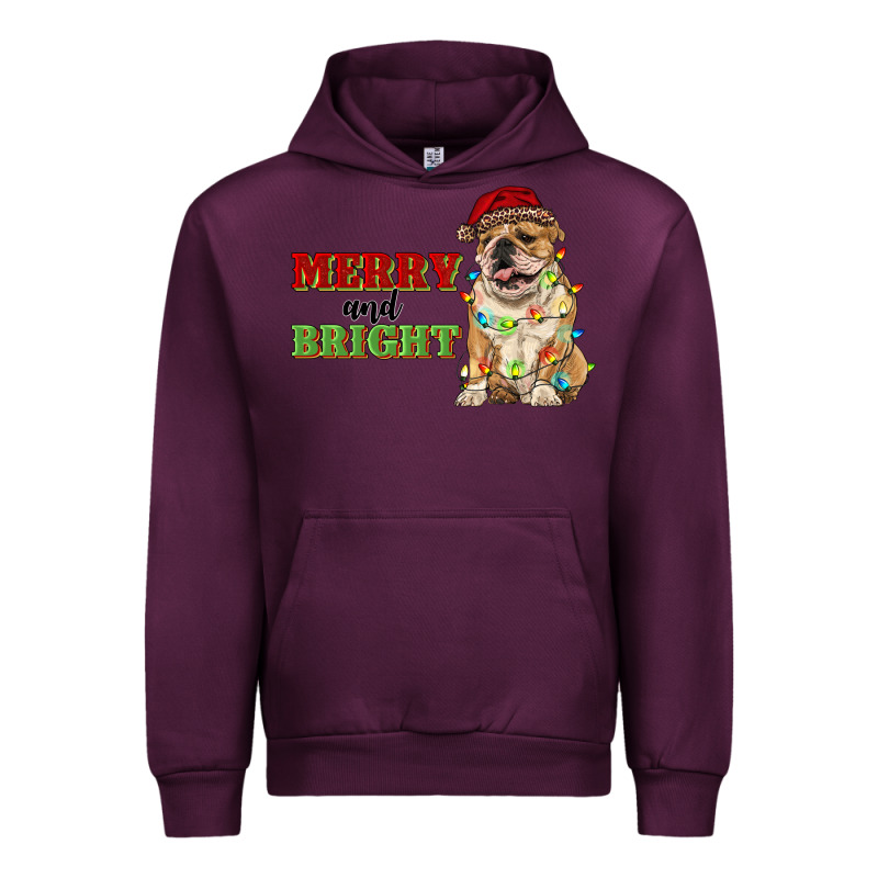 Merry And Bright English Bulldog Urban Hoodie by RanaPortraitStore | Teevron