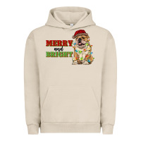 Pigment French Oak merry and bright english bulldog Urban Hoodie - RanaPortraitStore