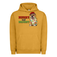 Pigment Peanut Butter merry and bright english bulldog Urban Hoodie - RanaPortraitStore