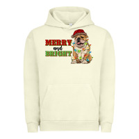 Pigment Pistachio merry and bright english bulldog Urban Hoodie - RanaPortraitStore
