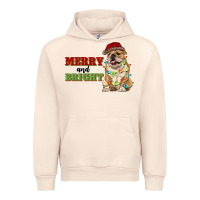 Sandshell merry and bright english bulldog Urban Hoodie - RanaPortraitStore