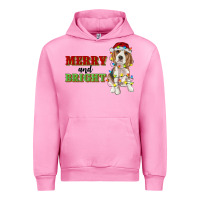 Fuchsia Pink merry and bright beagle Urban Hoodie - RanaPortraitStore