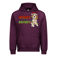 Mauve Wine merry and bright beagle Urban Hoodie - RanaPortraitStore