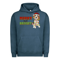 Pigment Midnight Navy merry and bright beagle Urban Hoodie - RanaPortraitStore