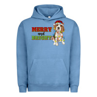 Pigment Pebble Blue merry and bright beagle Urban Hoodie - RanaPortraitStore