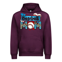 Mauve Wine baseball mom with leopard Urban Hoodie - Zillion Design Studio