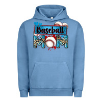 Pigment Pebble Blue baseball mom with leopard Urban Hoodie - Zillion Design Studio
