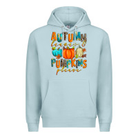 Blue Mist autumn leaves and pumpkins please Premium Hoodie - Zillion Design Studio