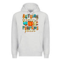 Dove Grey autumn leaves and pumpkins please Premium Hoodie - Zillion Design Studio