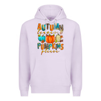 Lilac autumn leaves and pumpkins please Premium Hoodie - Zillion Design Studio