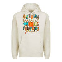 Oatmeal Heather autumn leaves and pumpkins please Premium Hoodie - Zillion Design Studio