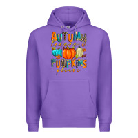 Purple autumn leaves and pumpkins please Premium Hoodie - Zillion Design Studio