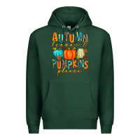 Sports Green autumn leaves and pumpkins please Premium Hoodie - Zillion Design Studio