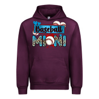 Mauve Wine baseball mini with leopard Urban Hoodie - Zillion Design Studio