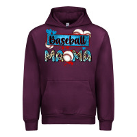 Mauve Wine baseball mama with leopard Urban Hoodie - Zillion Design Studio