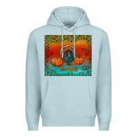 Blue Mist thankful with turkey and pumpkins Premium Hoodie - RanaPortraitStore