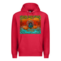 Cardinal thankful with turkey and pumpkins Premium Hoodie - RanaPortraitStore