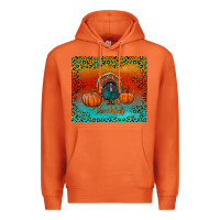 Carrot thankful with turkey and pumpkins Premium Hoodie - RanaPortraitStore