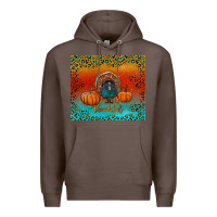 Coffee thankful with turkey and pumpkins Premium Hoodie - RanaPortraitStore