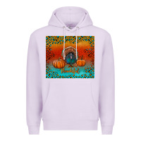 Lilac thankful with turkey and pumpkins Premium Hoodie - RanaPortraitStore