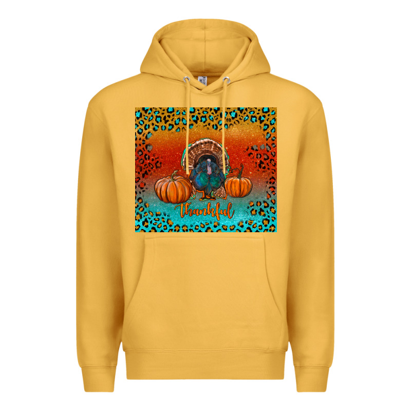 Thankful With Turkey And Pumpkins Premium Hoodie by RanaPortraitStore | Teevron