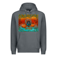 Rock thankful with turkey and pumpkins Premium Hoodie - RanaPortraitStore