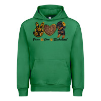 Emerald peace love dachshund Urban Hoodie - RanaPortraitStore